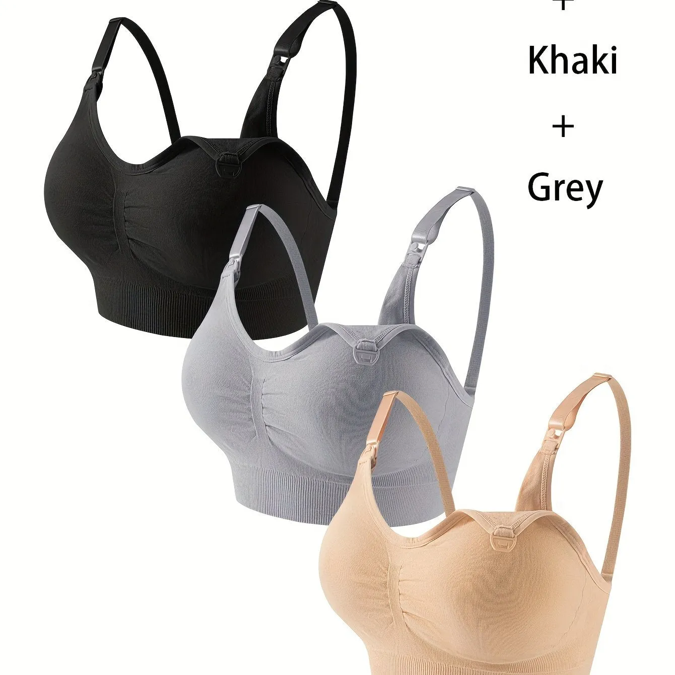 3 Sets Clip Down Maternity Bras - Comfy Full Coverage Wireless Breastfeeding Bra for Women