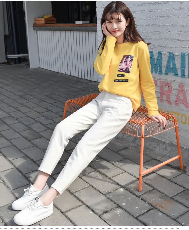 4 Colors Basic Long Jeans Pants