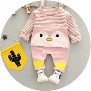 Adorable Striped Penguin long sleeve set
