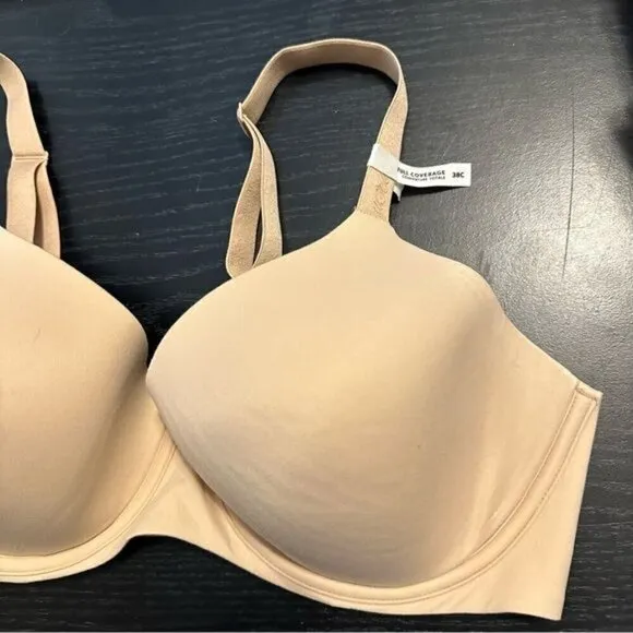 Aerie SMOOTHEZ Full Coverage Lightly Lined Bra Tan Size 38C