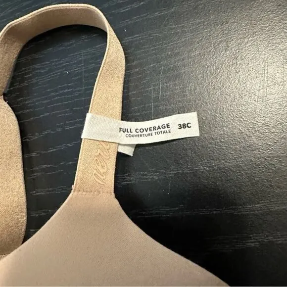 Aerie SMOOTHEZ Full Coverage Lightly Lined Bra Tan Size 38C