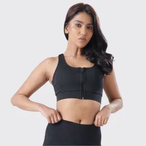 Aero Dry Front-Zip Sports Bra
