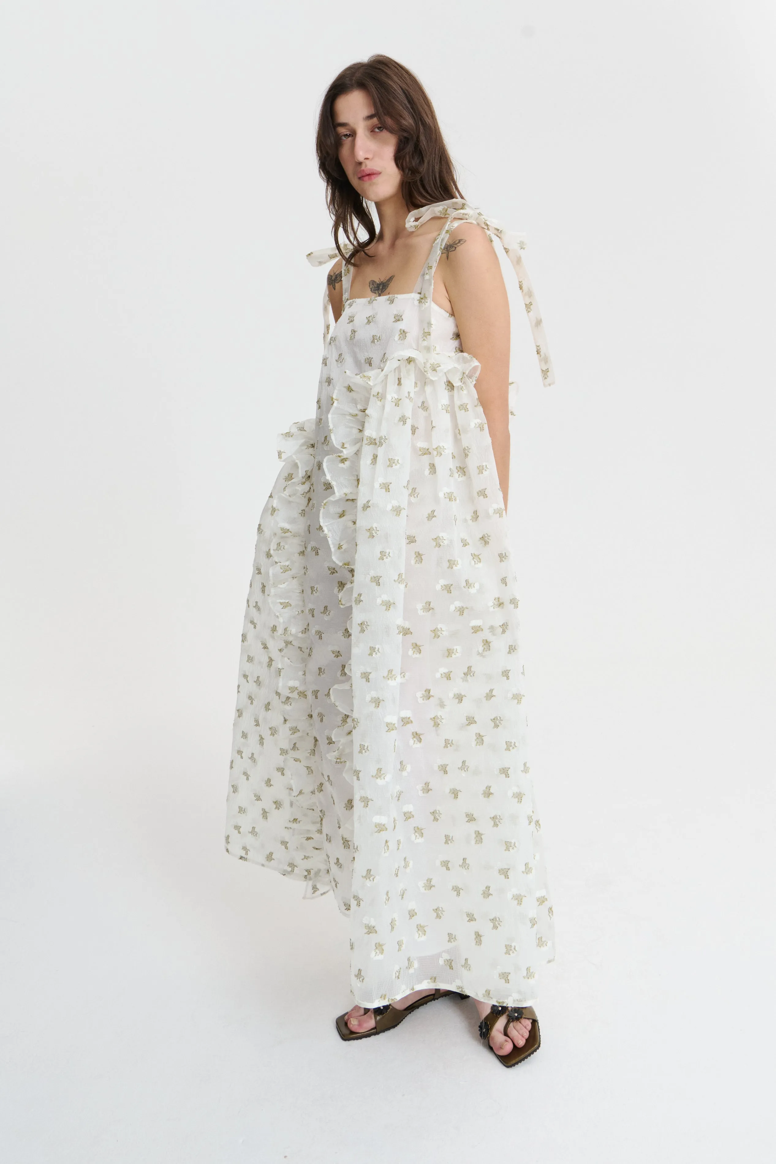 ALGA | DRESS KADO FIL-COUP… WHITE/OLIVE