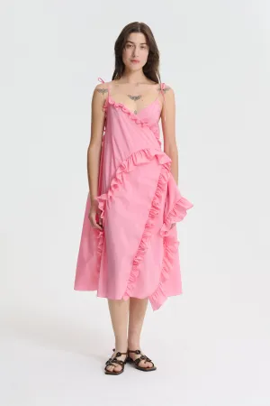 AMILIA | DRESS SHIKI LIGHT TAFFETA SORBET