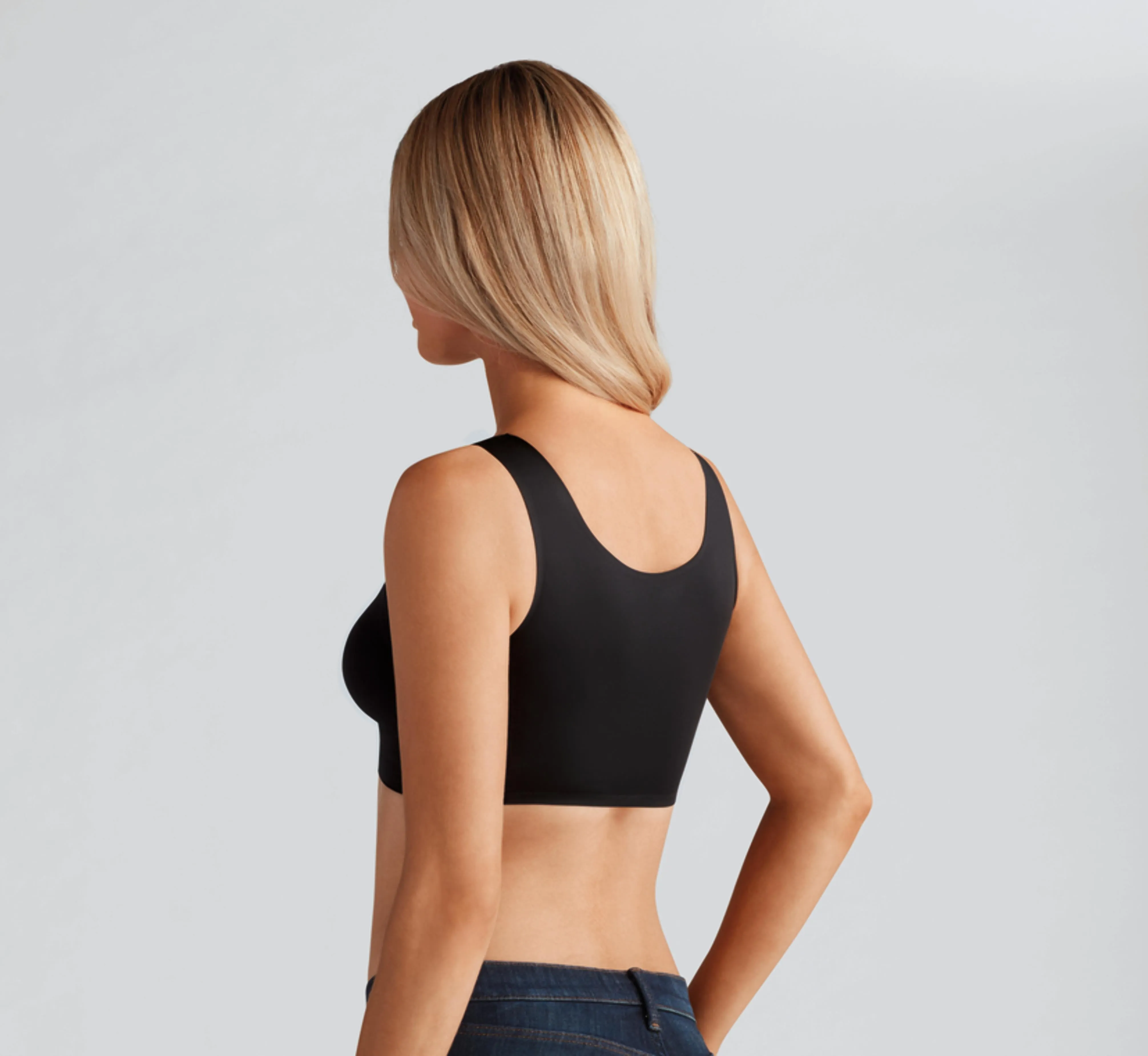 Amoena Amy Pocketed Mastectomy Soft Seamless Bra - Black 44311