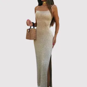 Anjanette - Backless dress with high slit