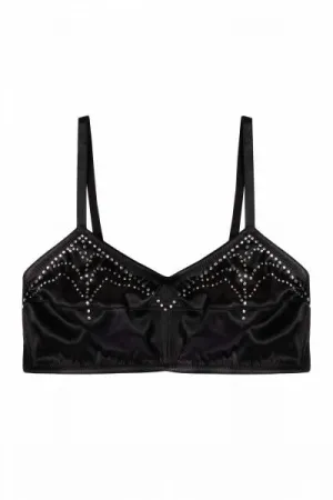 Annabelle Diamante Spiderweb Bralette - Black -
