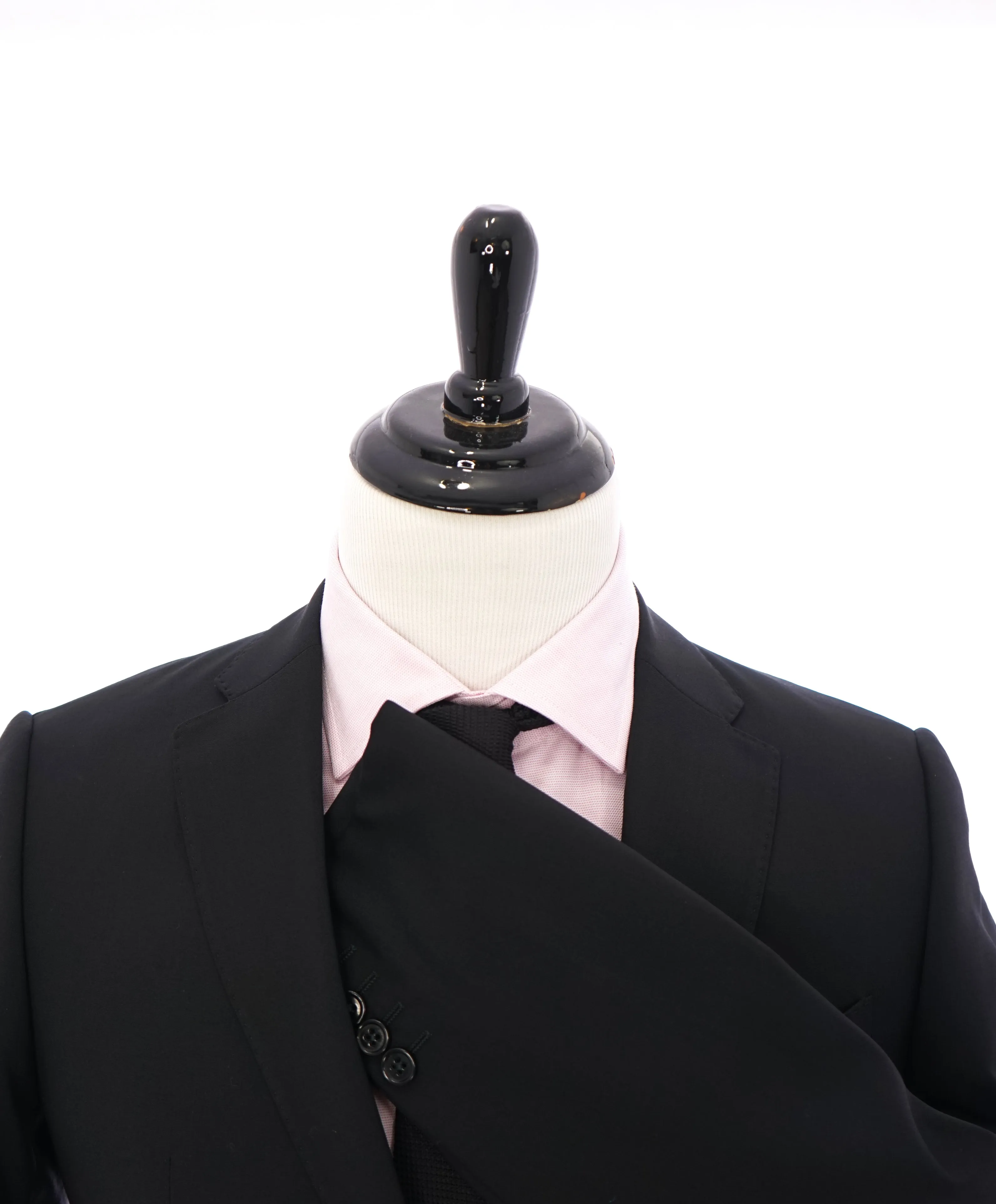 ARMANI COLLEZIONI -  "M Line" Slim Modern Black Notch Lapel Suit - 42R