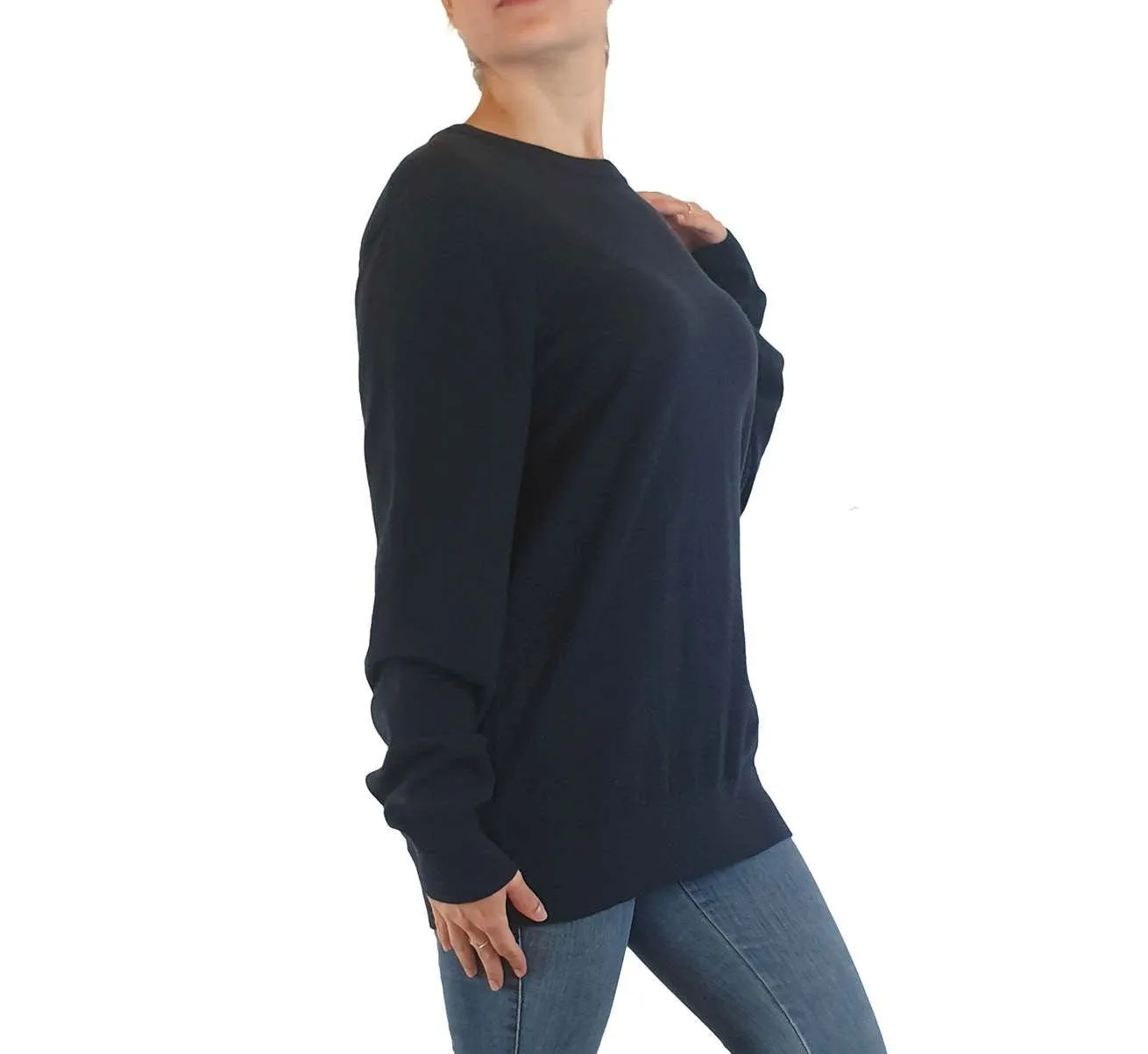 As Colour navy wool mix jumper size S