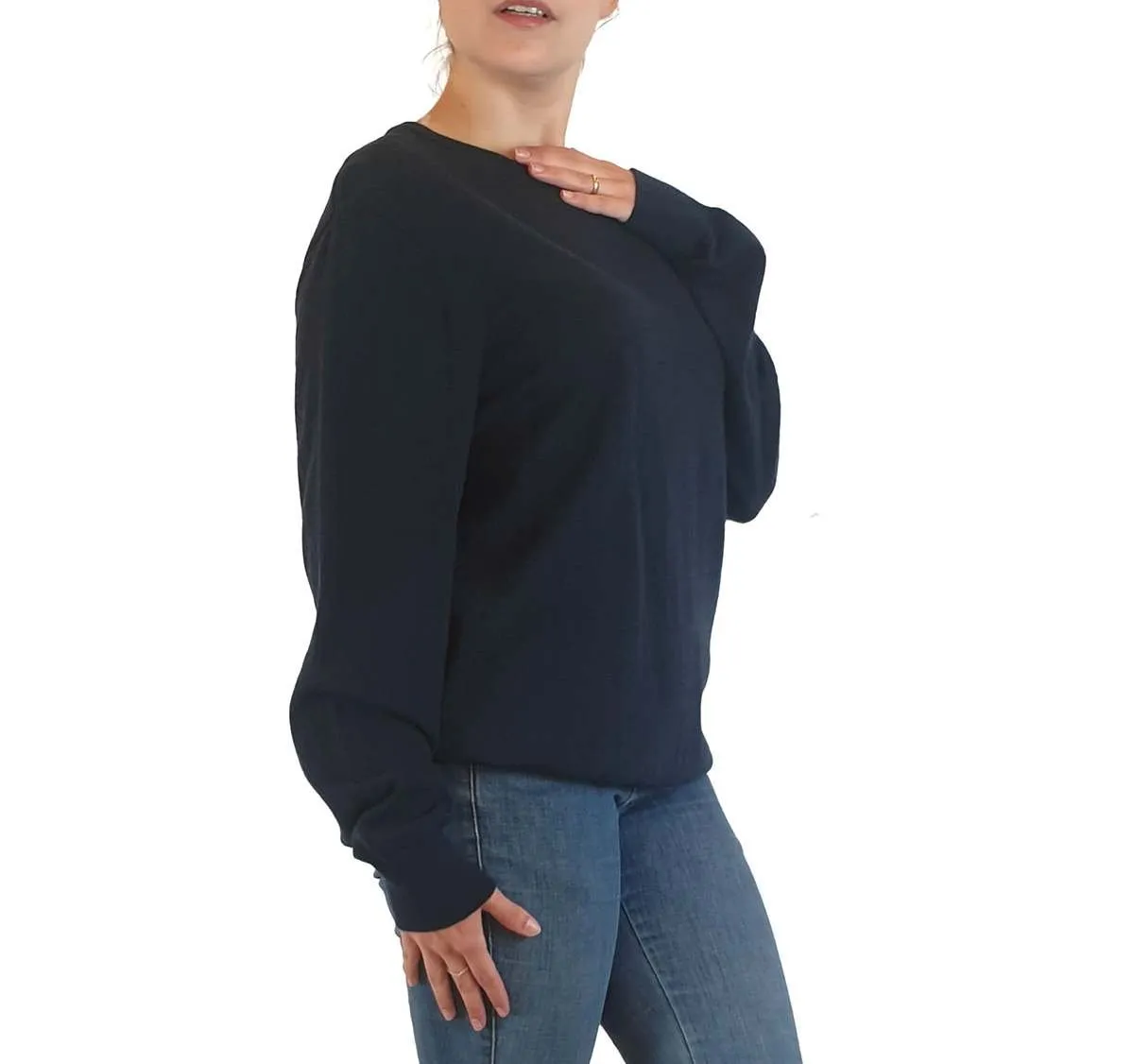 As Colour navy wool mix jumper size S
