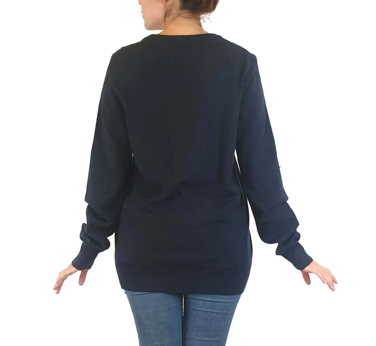 As Colour navy wool mix jumper size S