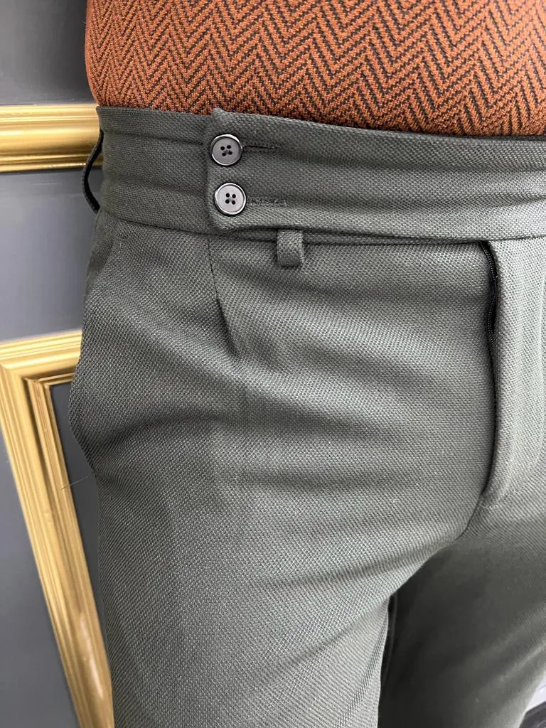 Avion Black Slim Fit Cotton Pants for Modern Elegance