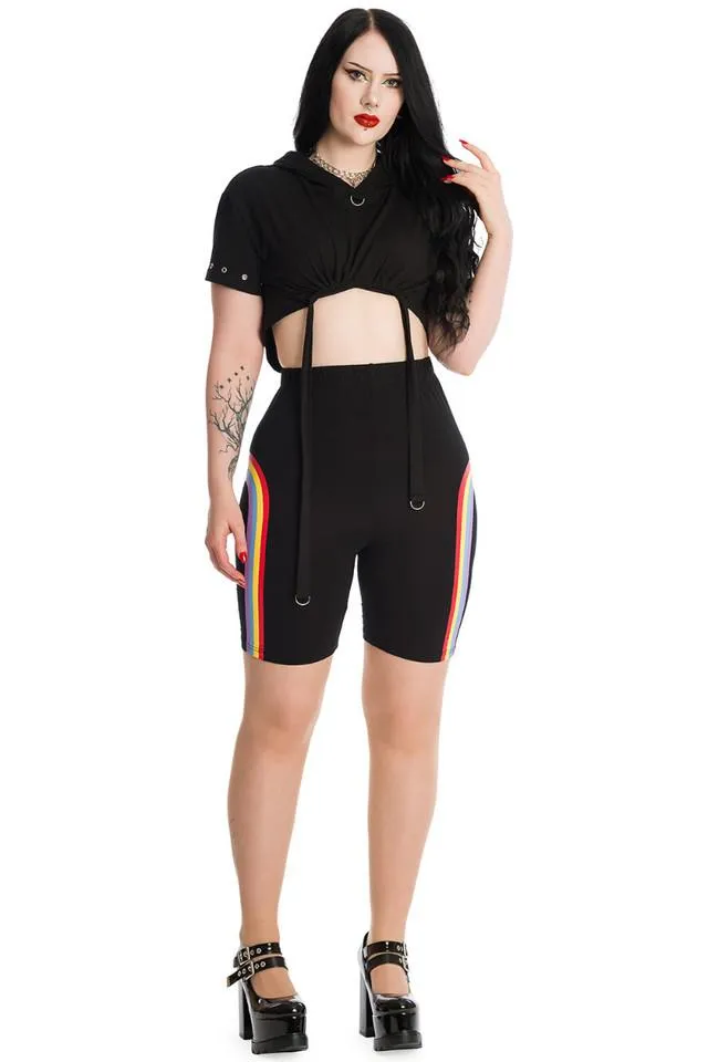 Banned Helena Gothic Vintage Stretch Rainbow Shorts