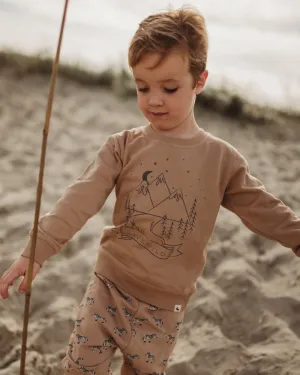 Beige Live Wild Slogan Print Sweatshirt
