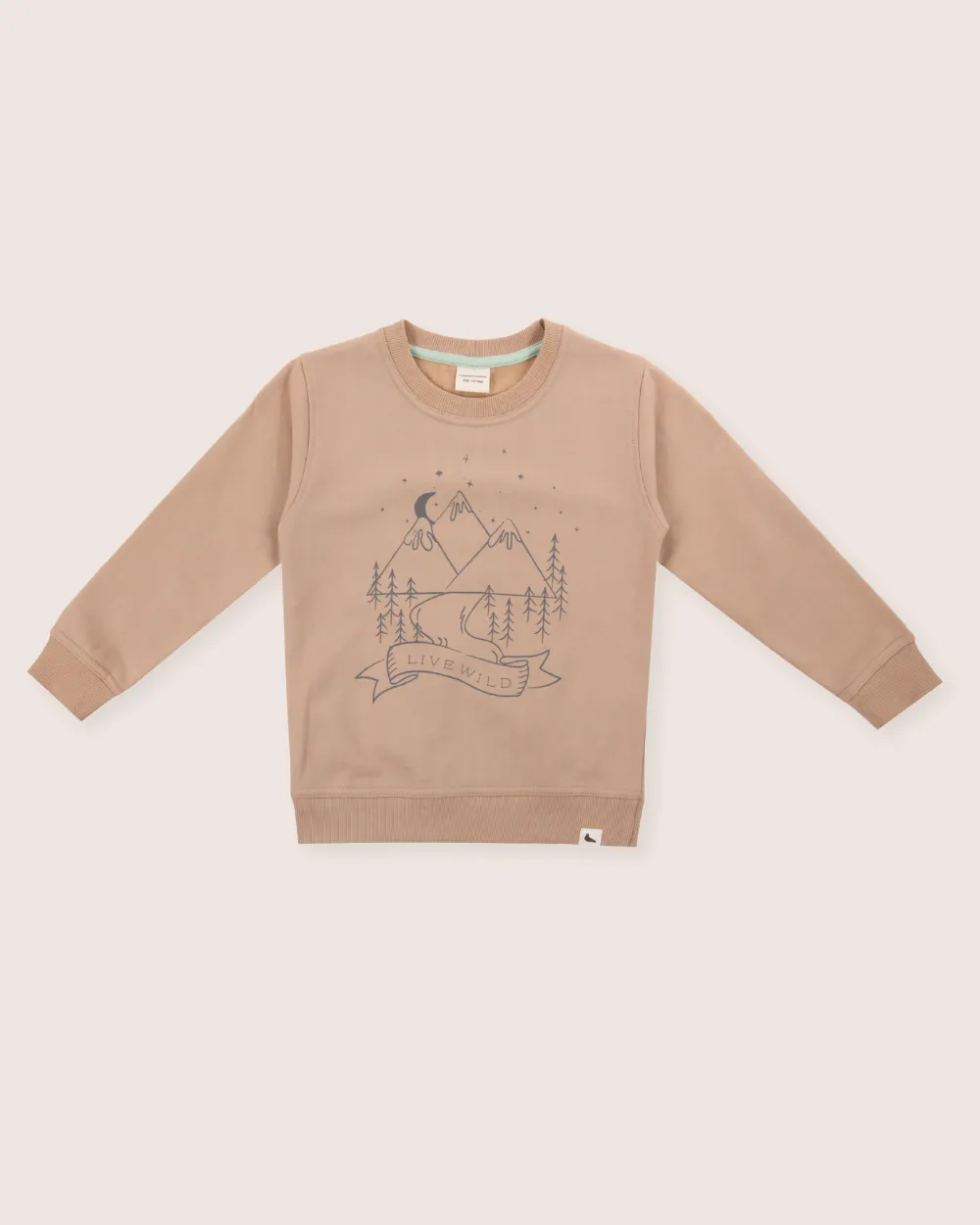 Beige Live Wild Slogan Print Sweatshirt