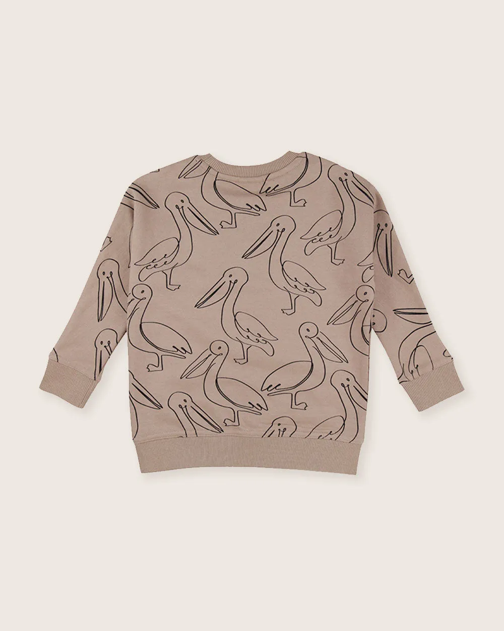 Beige Pelican Print Sweatshirt