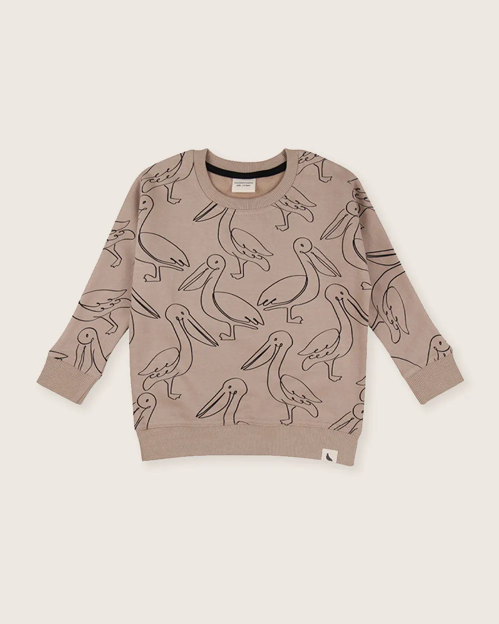 Beige Pelican Print Sweatshirt