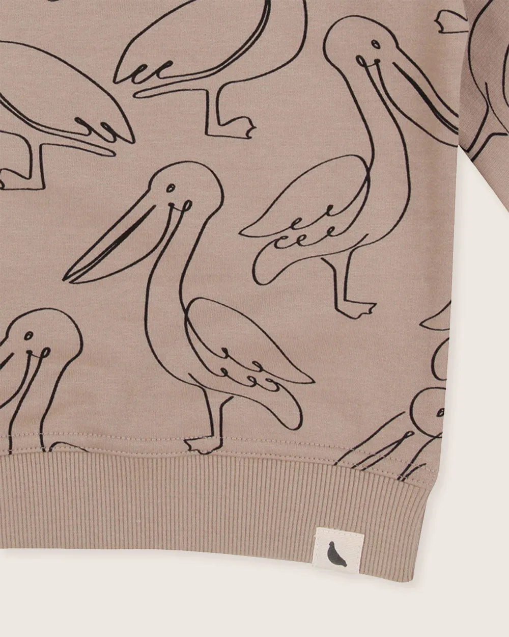 Beige Pelican Print Sweatshirt