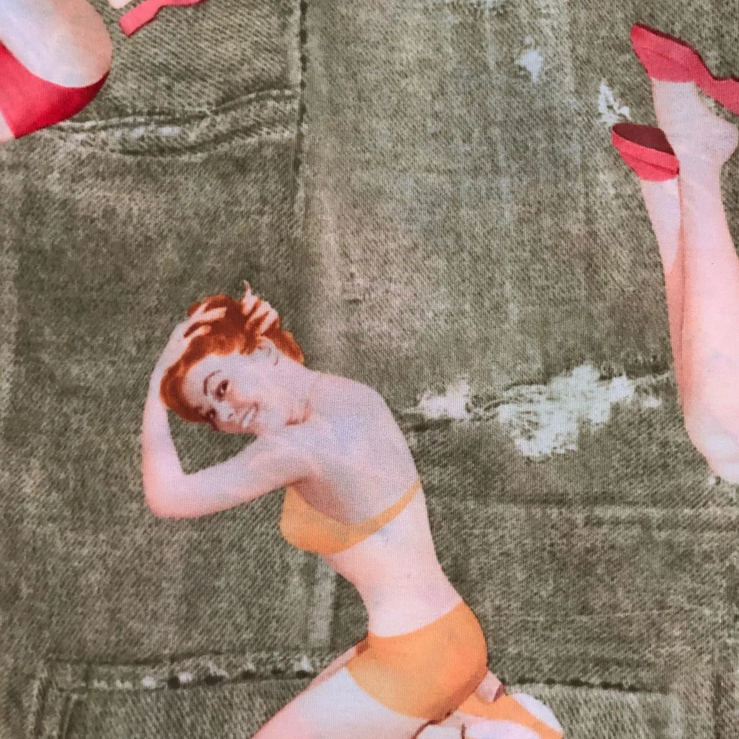 BELL BOTTOMS GREEN PIN UP/COCONUT (long length)