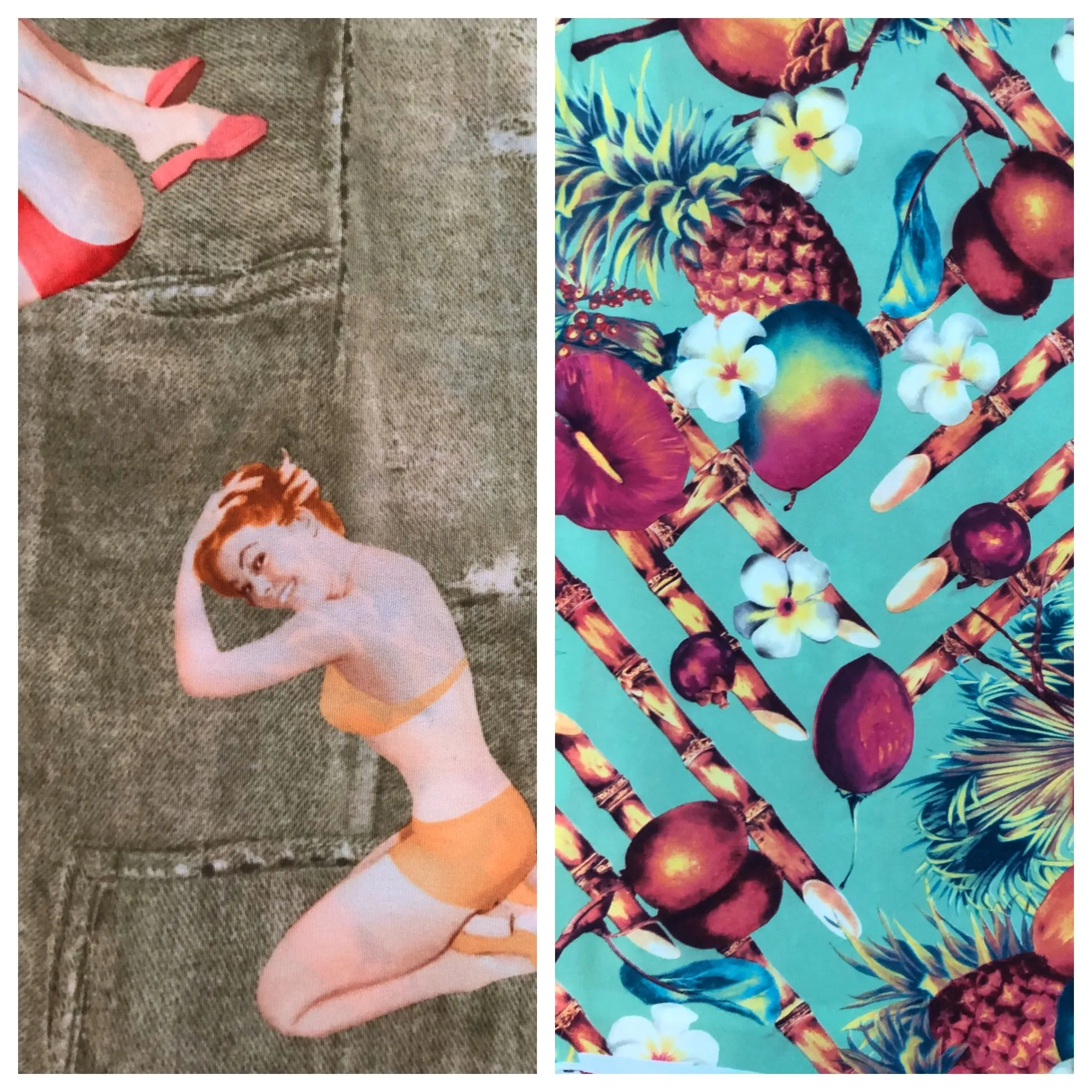 BELL BOTTOMS GREEN PIN UP/COCONUT (long length)
