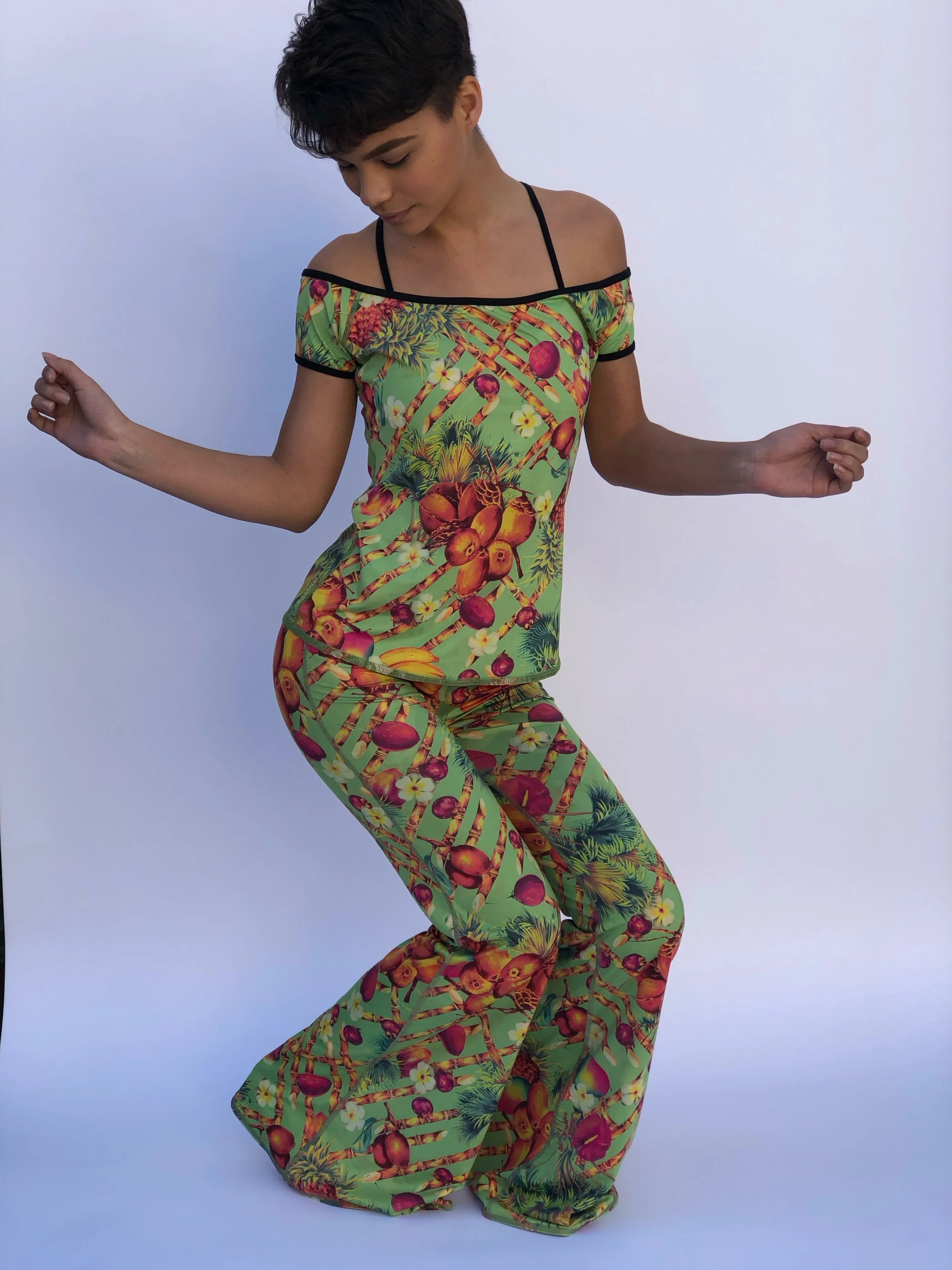 BELL BOTTOMS GREEN PIN UP/COCONUT (long length)