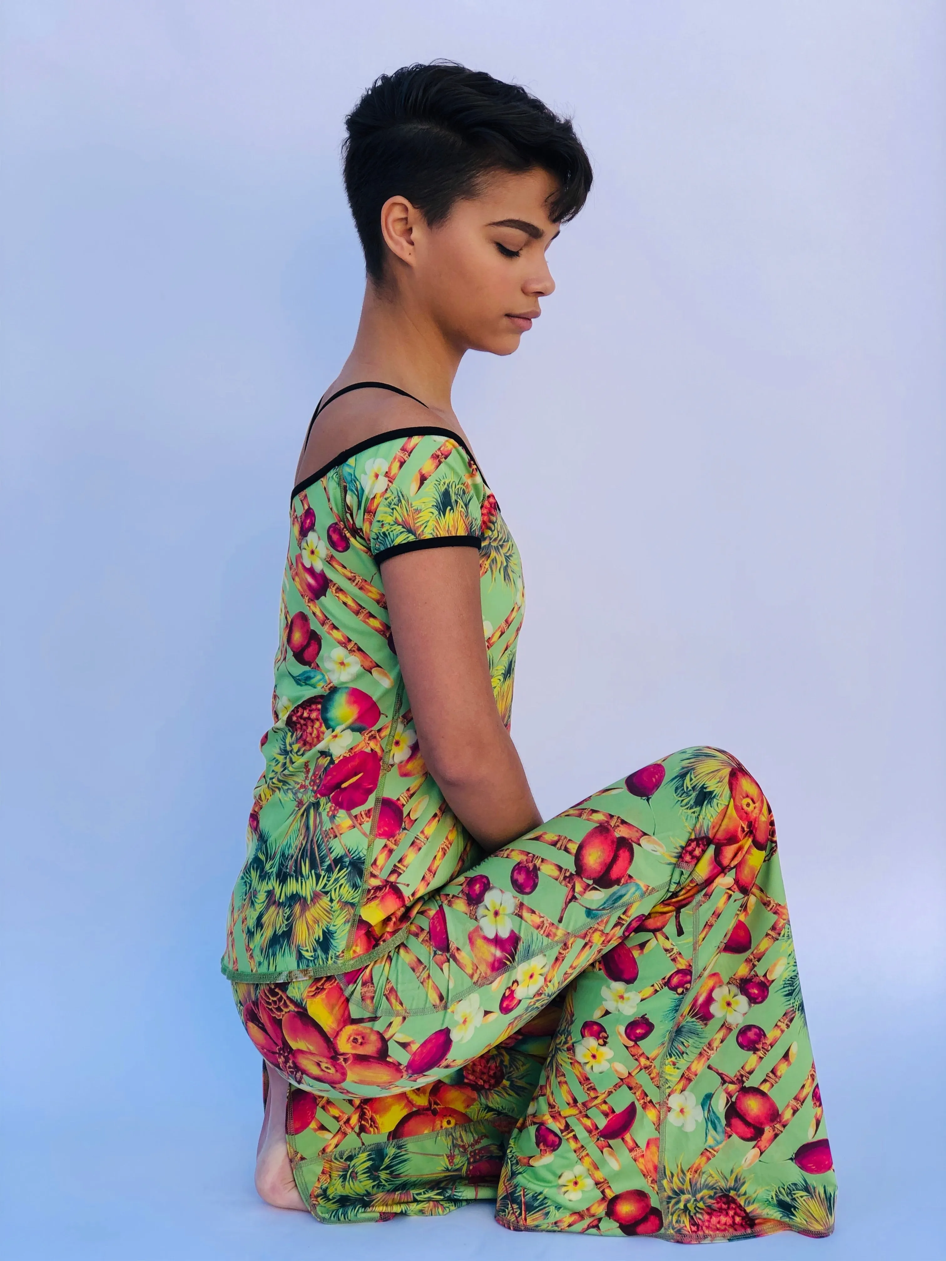 BELL BOTTOMS GREEN PIN UP/COCONUT (long length)