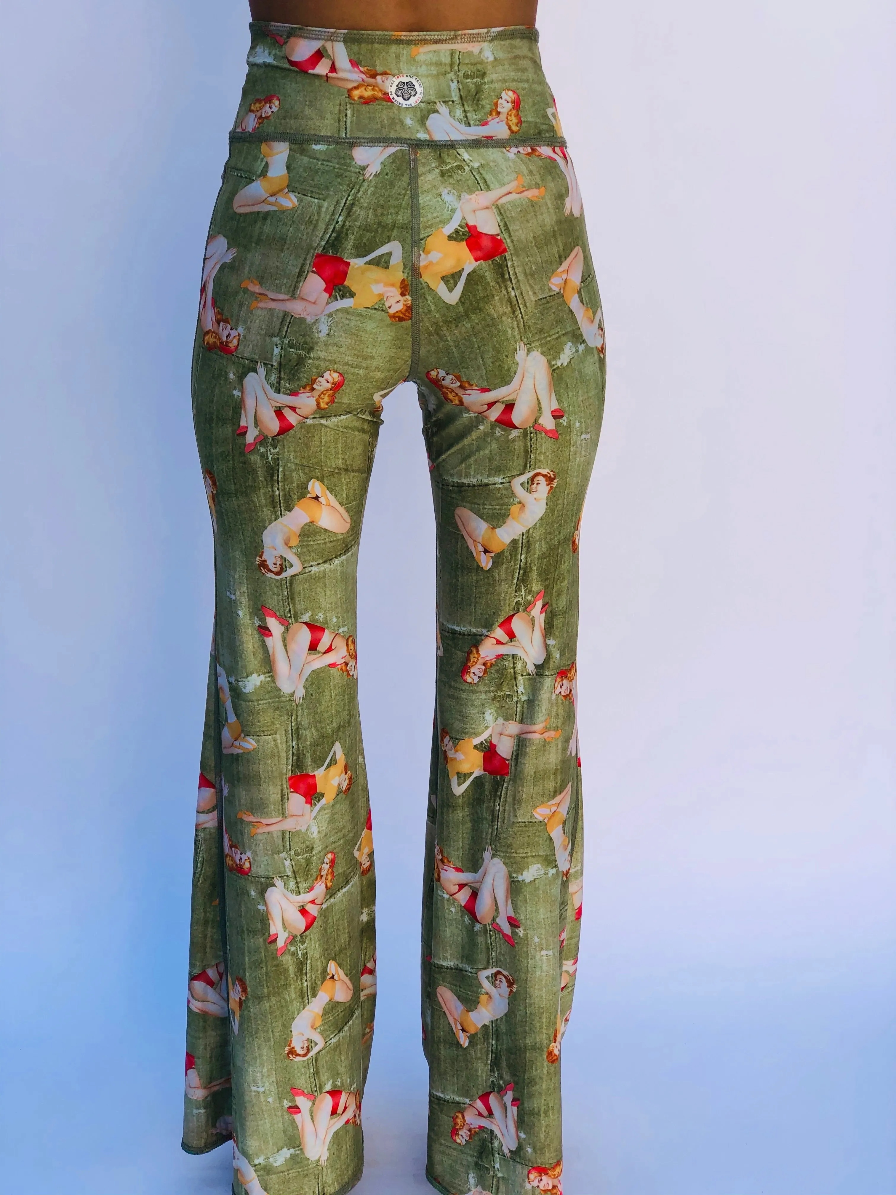BELL BOTTOMS GREEN PIN UP/COCONUT (long length)
