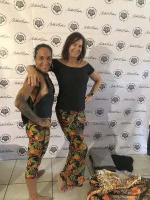 BELL BOTTOMS RED TIGER/HAWAIIAN FLORAL (long length)