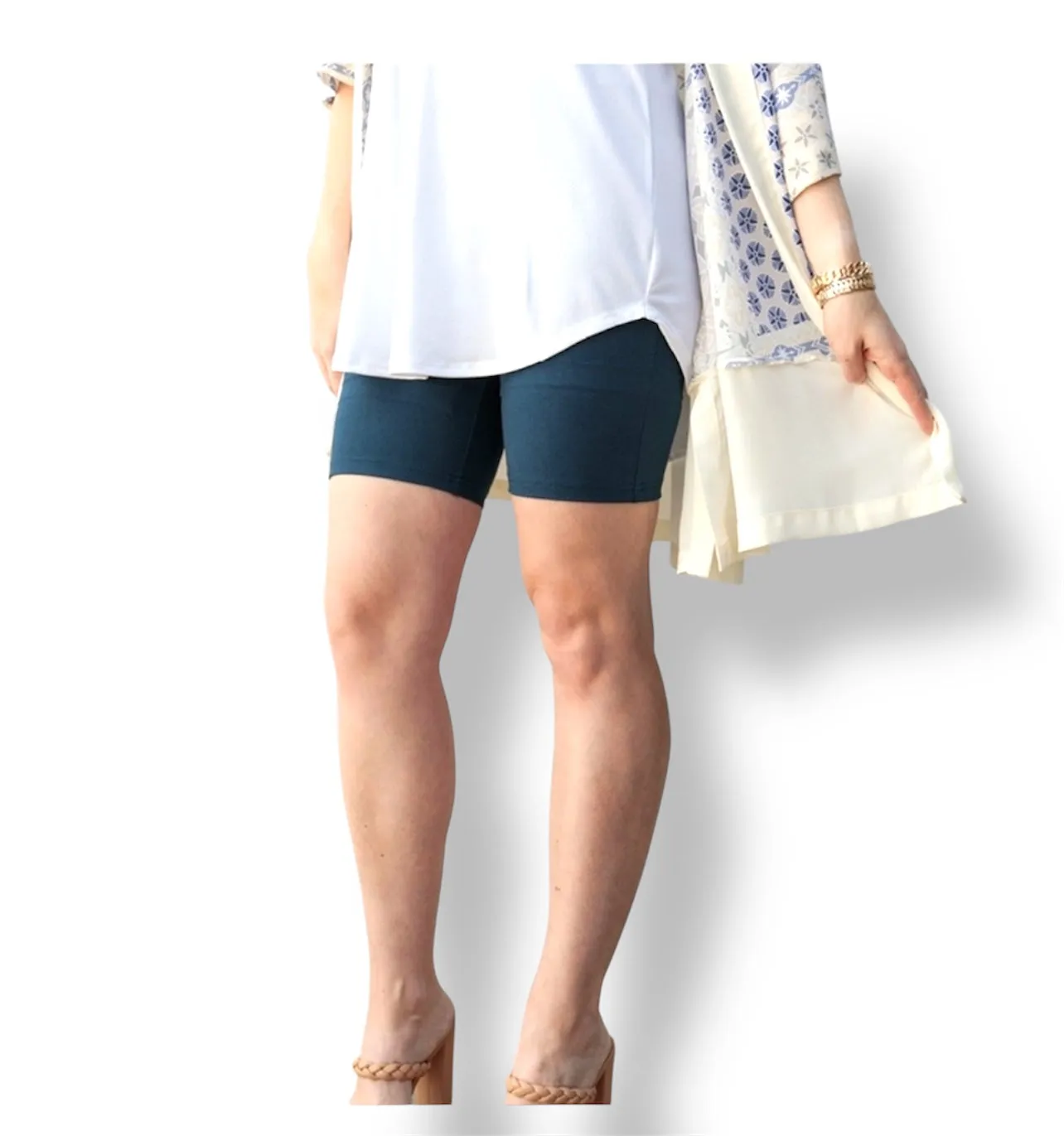 Biker Shorts - Red White Star