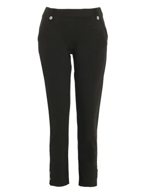Black & White Button Tab Ankle Pants