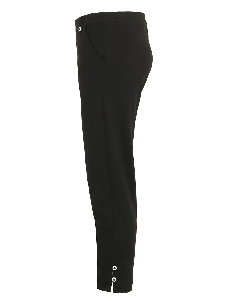 Black & White Button Tab Ankle Pants