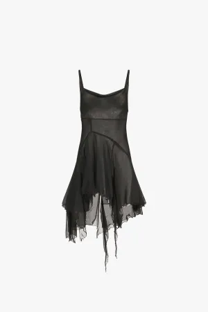 Black Cowl Neck Mini Dress