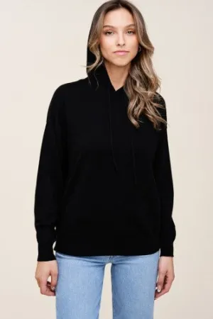 Black Drawstring Super Soft Pullover Hoodie