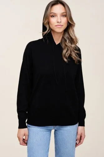 Black Drawstring Super Soft Pullover Hoodie