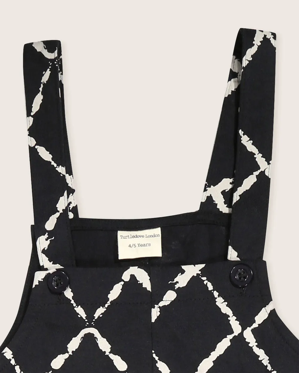 Black Harlequin Print Dungarees