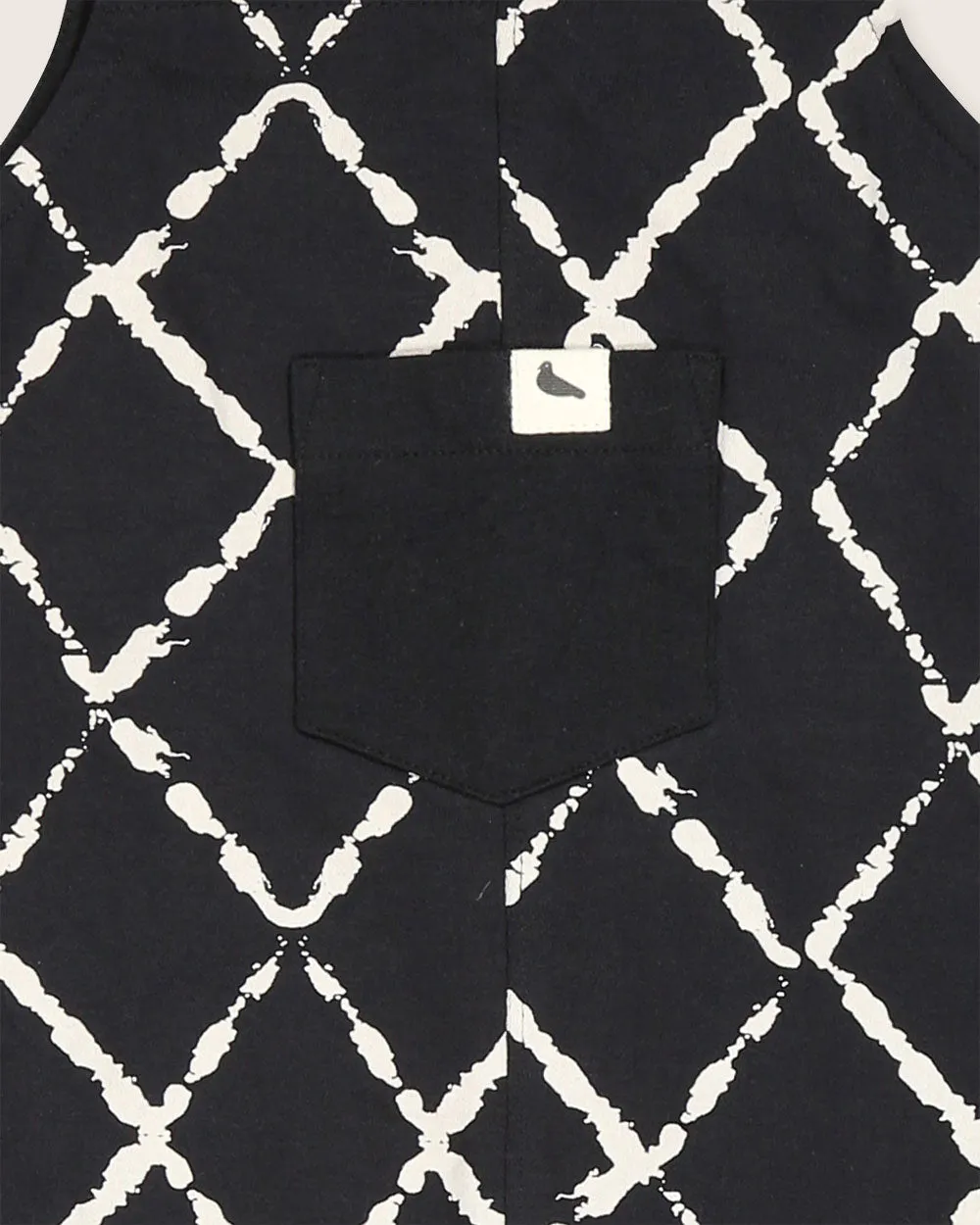 Black Harlequin Print Dungarees