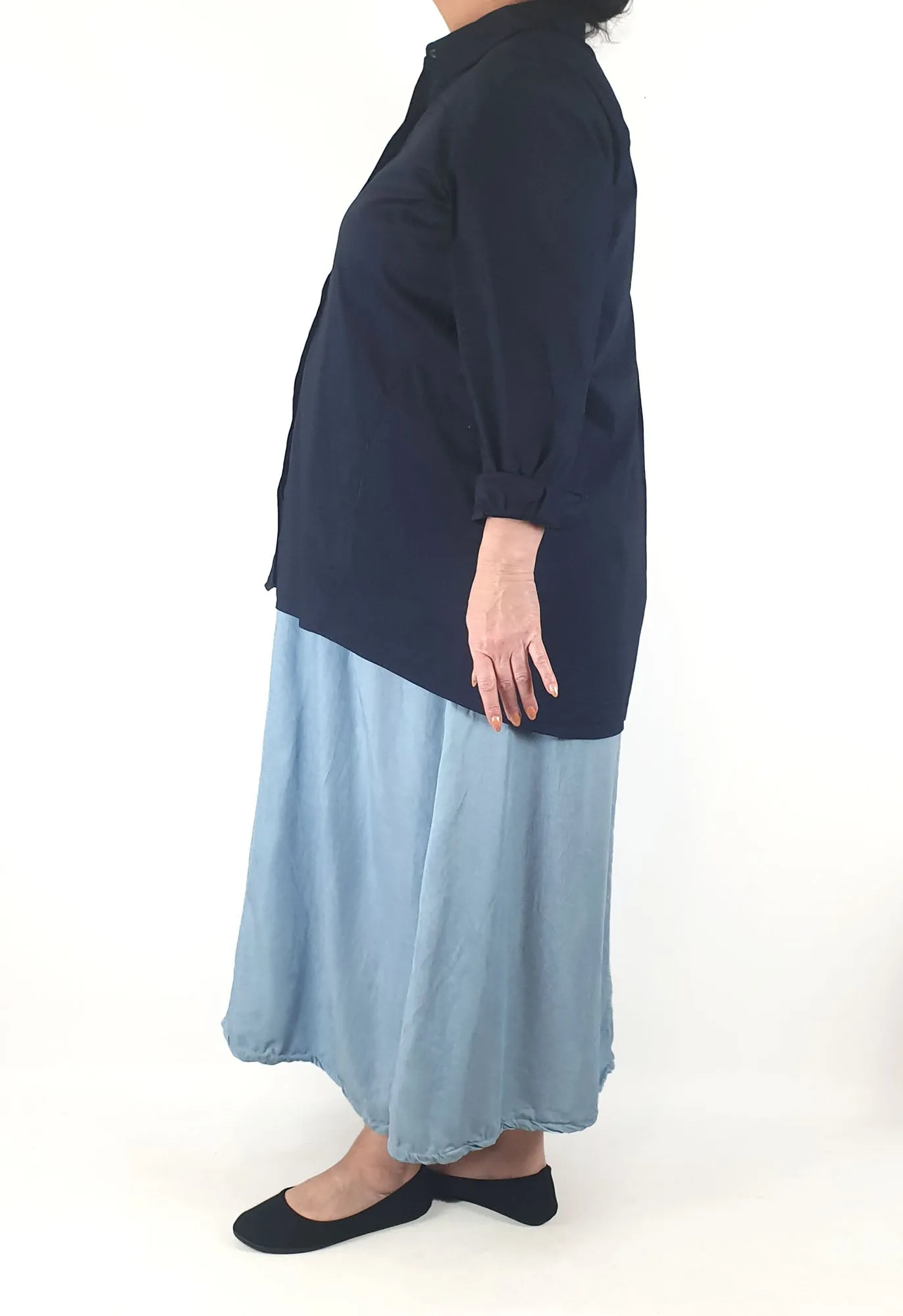 Blue Illusion navy cotton mix shirt size 18