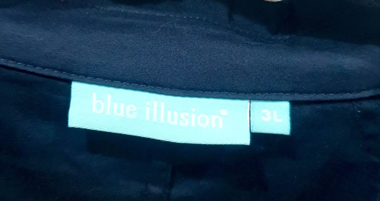 Blue Illusion navy cotton mix shirt size 18