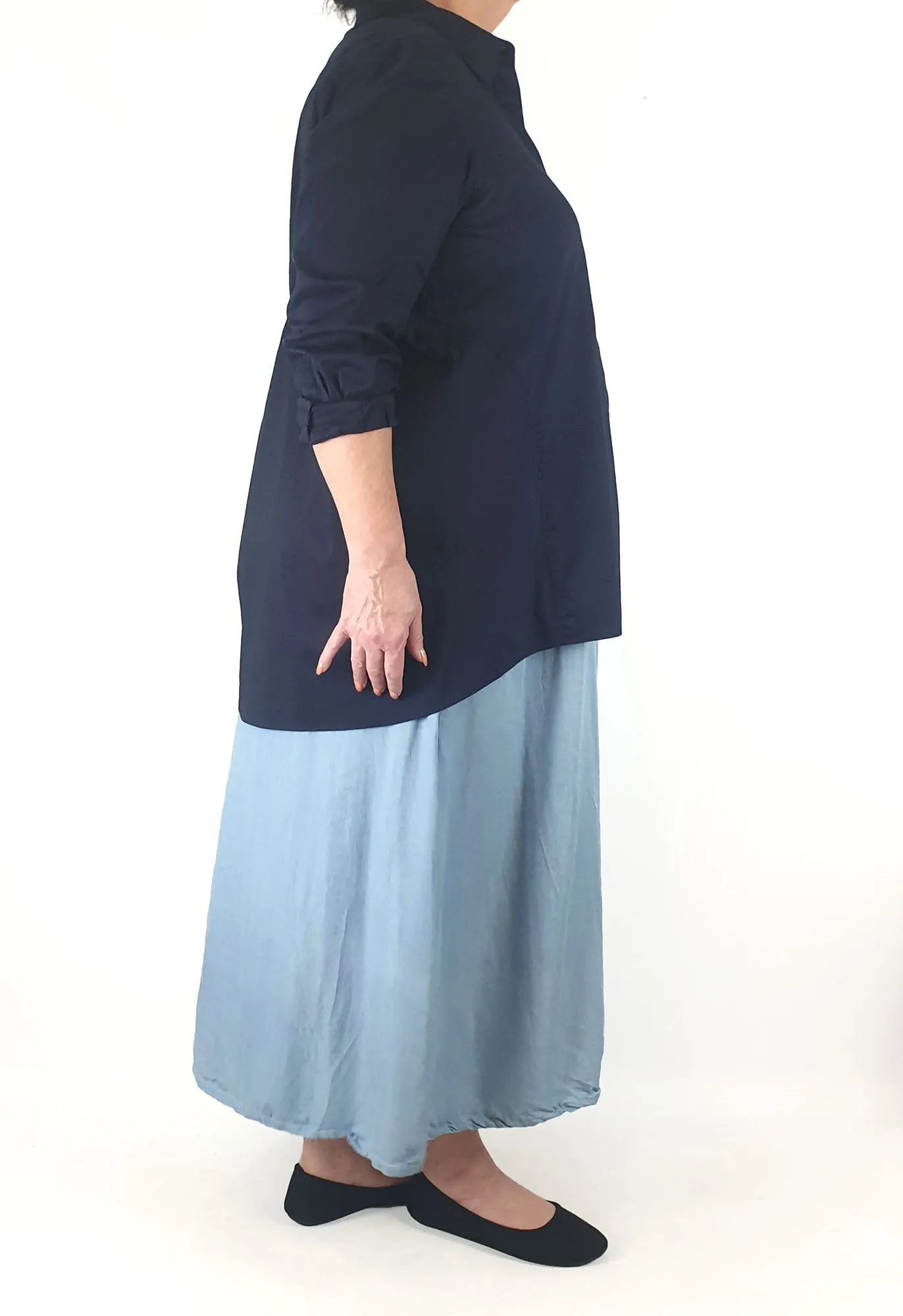 Blue Illusion navy cotton mix shirt size 18