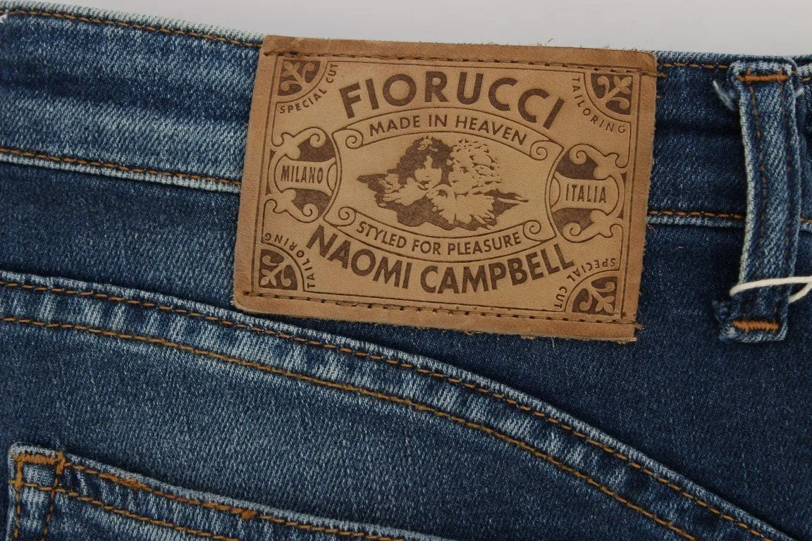 Blue Wash Cotton Denim Stretch Slim Fit Jeans