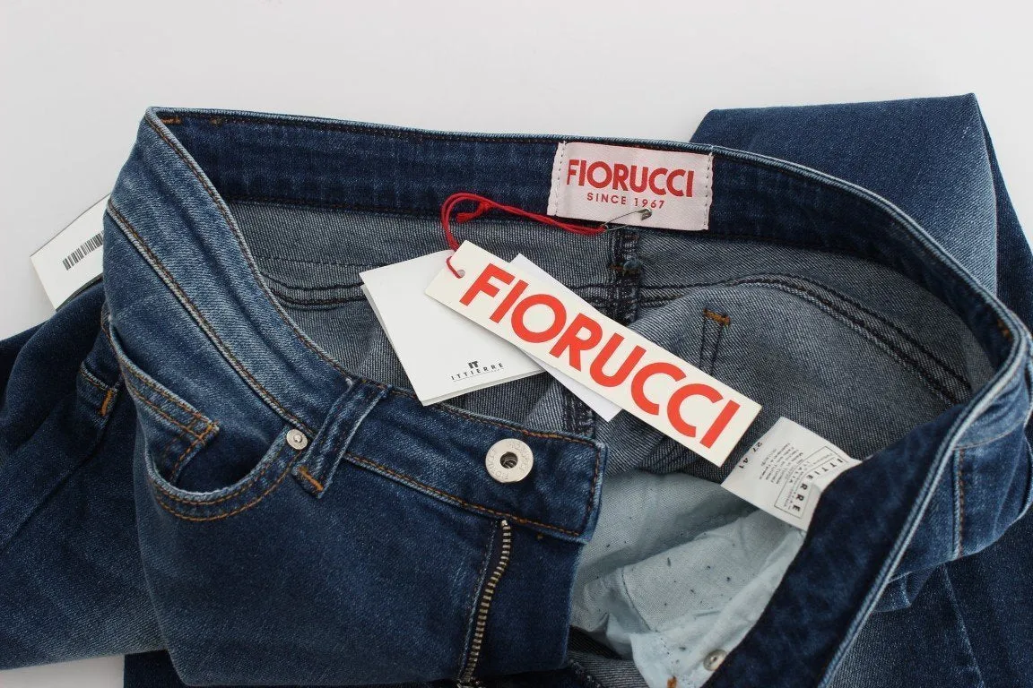 Blue Wash Cotton Denim Stretch Slim Fit Jeans