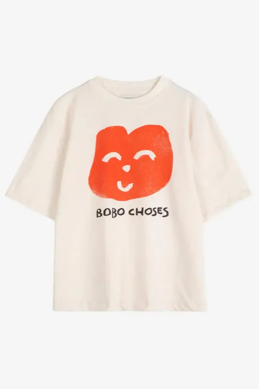 BOBO CHOSES Joyful Face Boxy T-Shirt - White