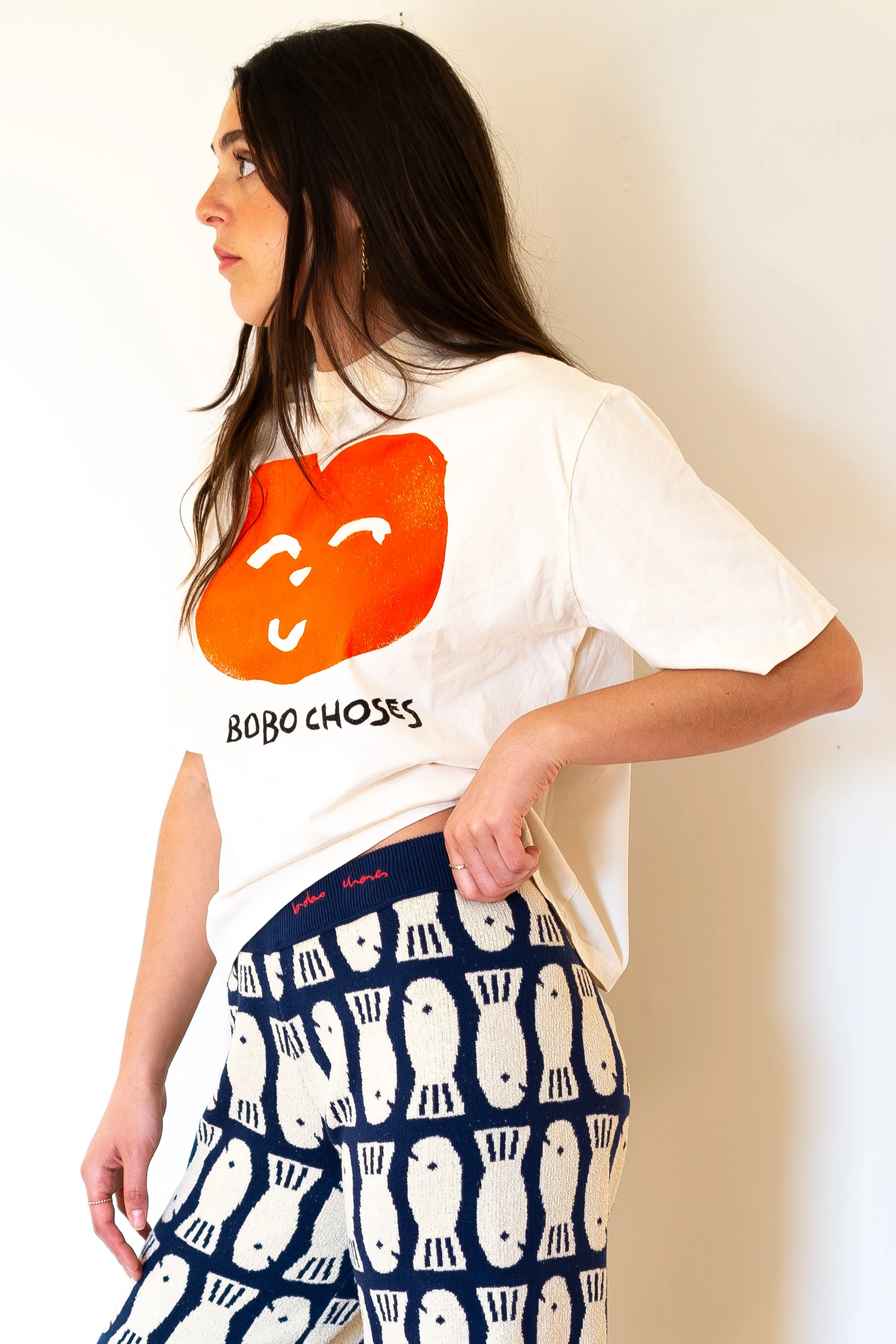 BOBO CHOSES Joyful Face Boxy T-Shirt - White