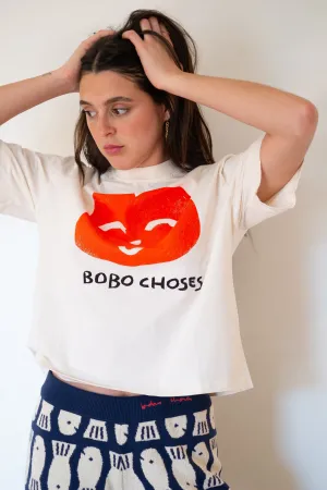 BOBO CHOSES Joyful Face Boxy T-Shirt - White