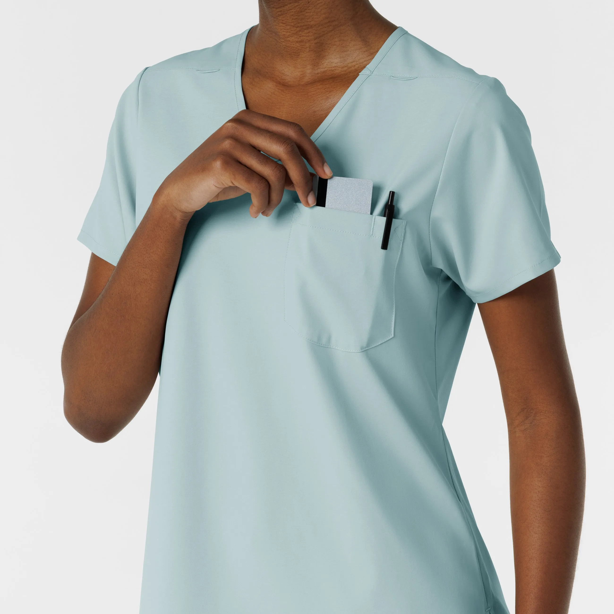 Boundless 6151 Tuck-In Scrub Top Sky Blue