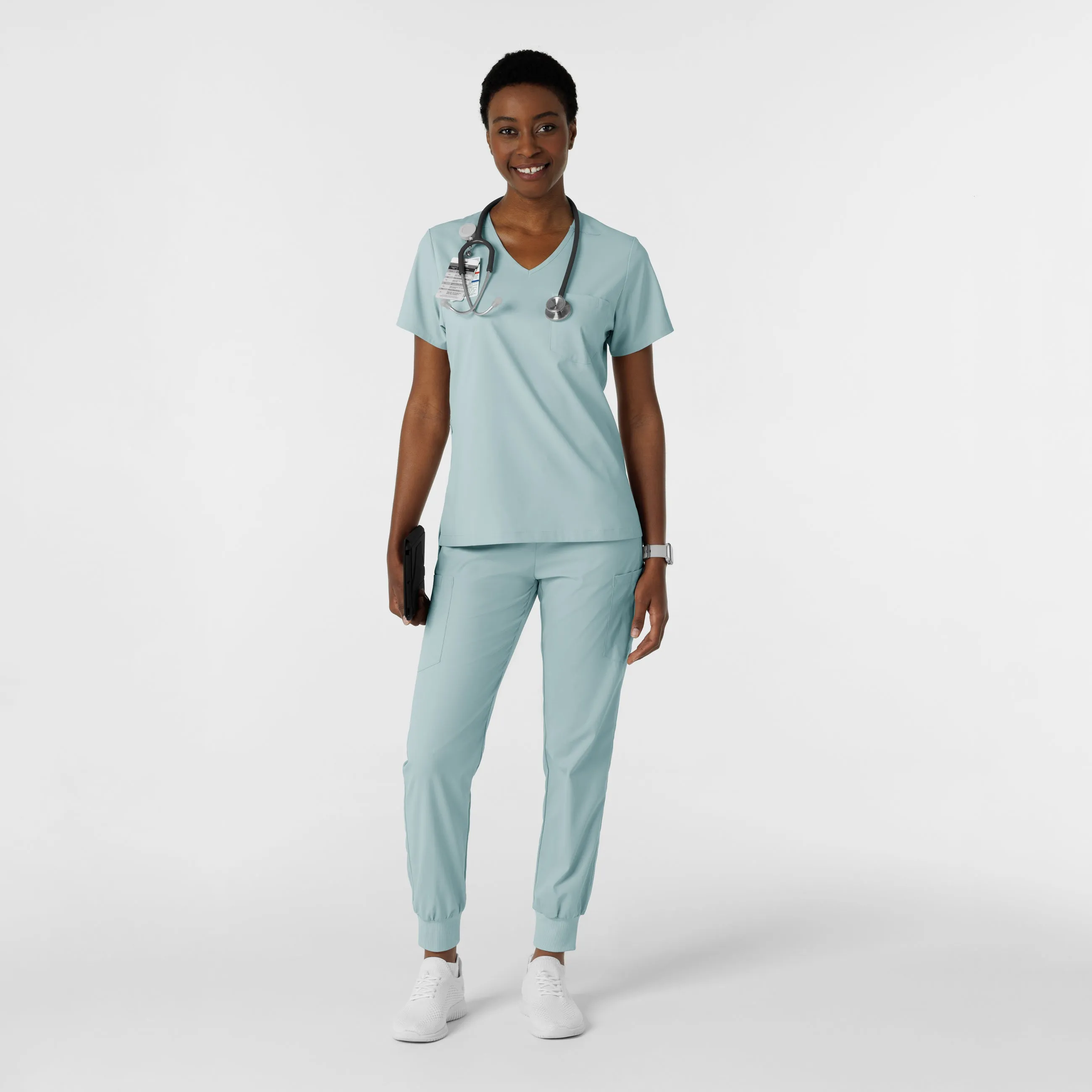 Boundless 6151 Tuck-In Scrub Top Sky Blue