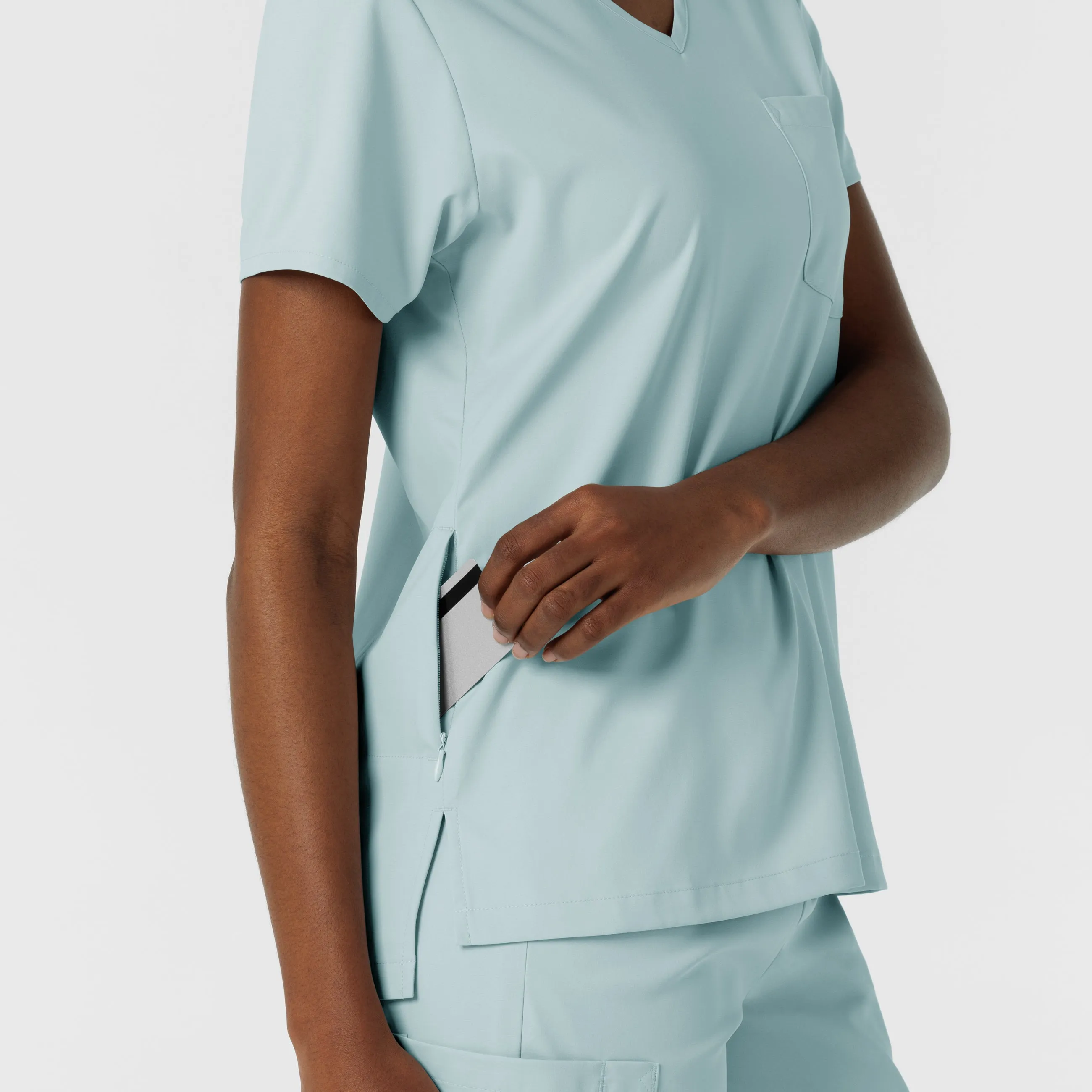 Boundless 6151 Tuck-In Scrub Top Sky Blue