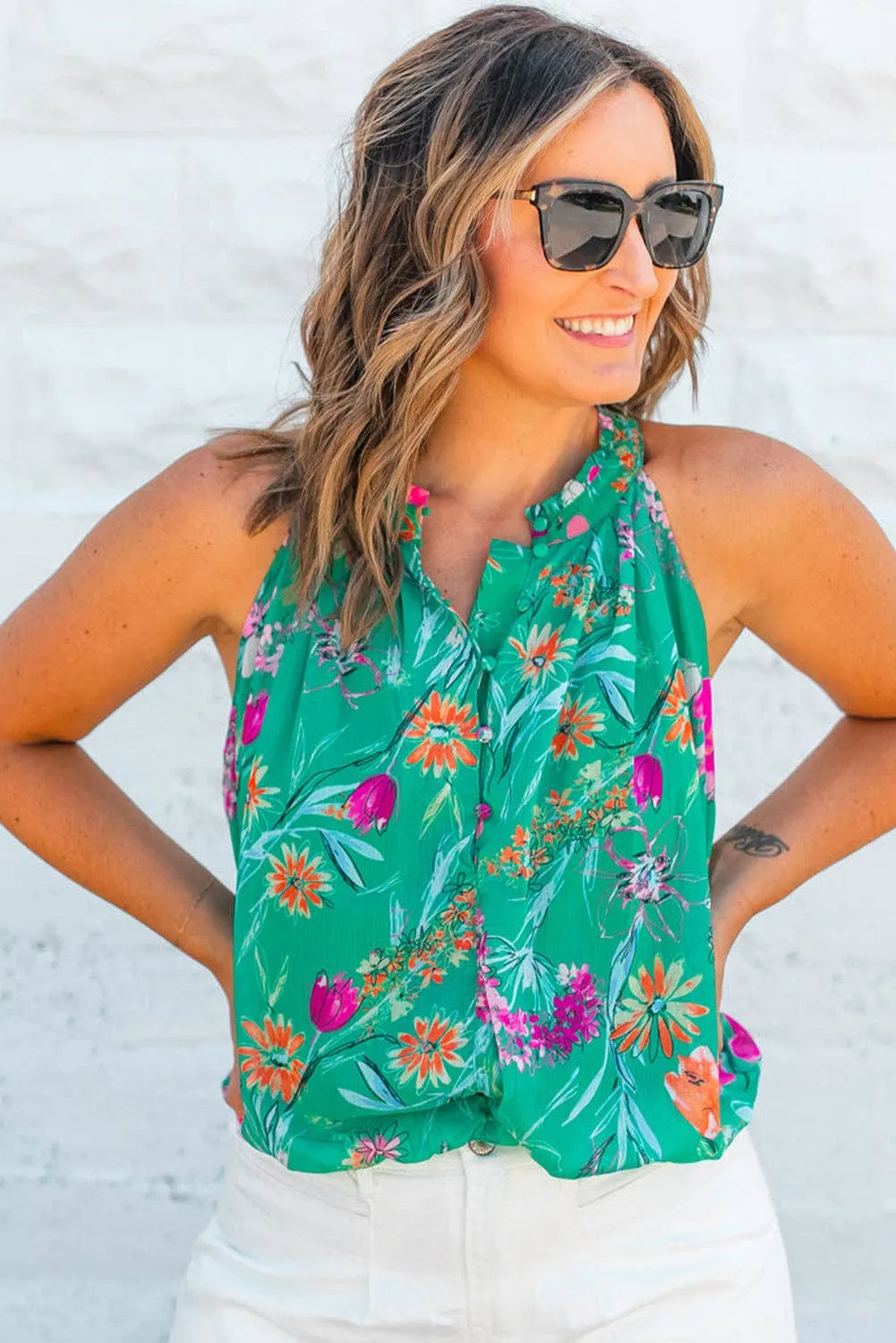 Bright Idea- Floral Tank Top
