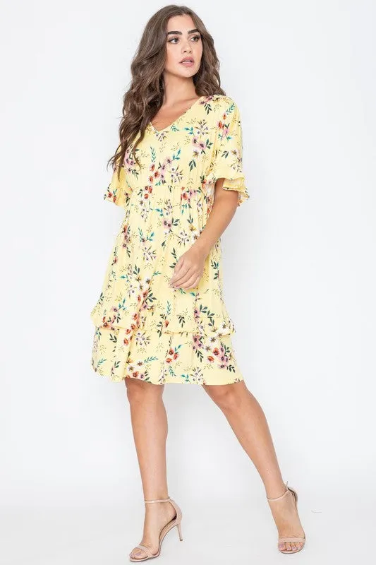 Brighter Days Ahead Midi Ruffle Dress
