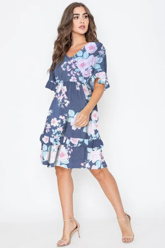 Brighter Days Ahead Midi Ruffle Dress